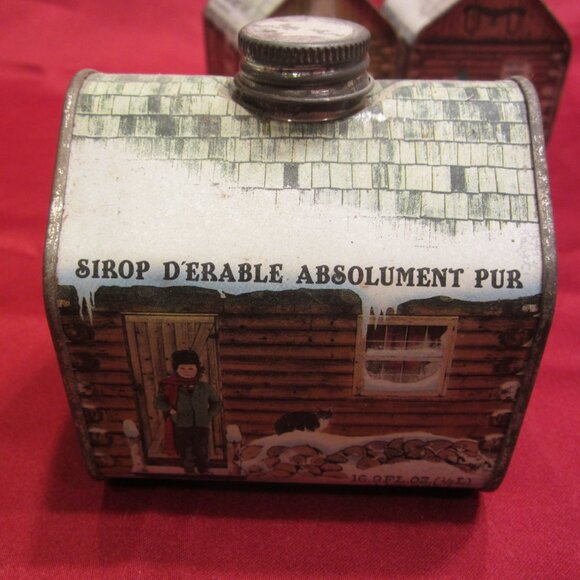 VTG 1984 TIN LOG CABIN VERMONT MAPLE SYRUP EMPTY 16.9 FL OZ CONTAINER $EACH - Picture 7 of 12